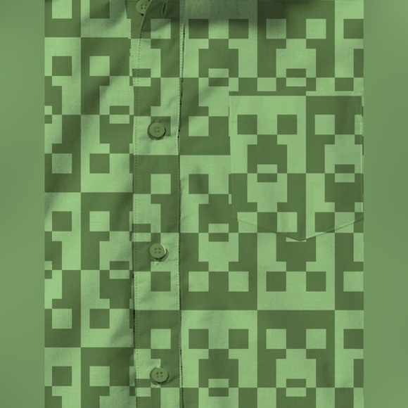 Minecraft Boys All Over Print Short Sleeve Button-Up Shirt - Picture 3 of 4